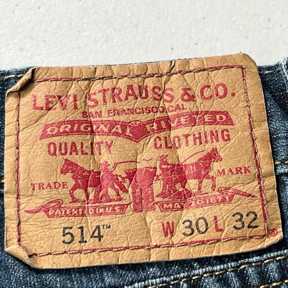 Levis 514 Jeans Slim Straight Mens 30 X 32 Blue Cotton Denim - Picture 6 of 9